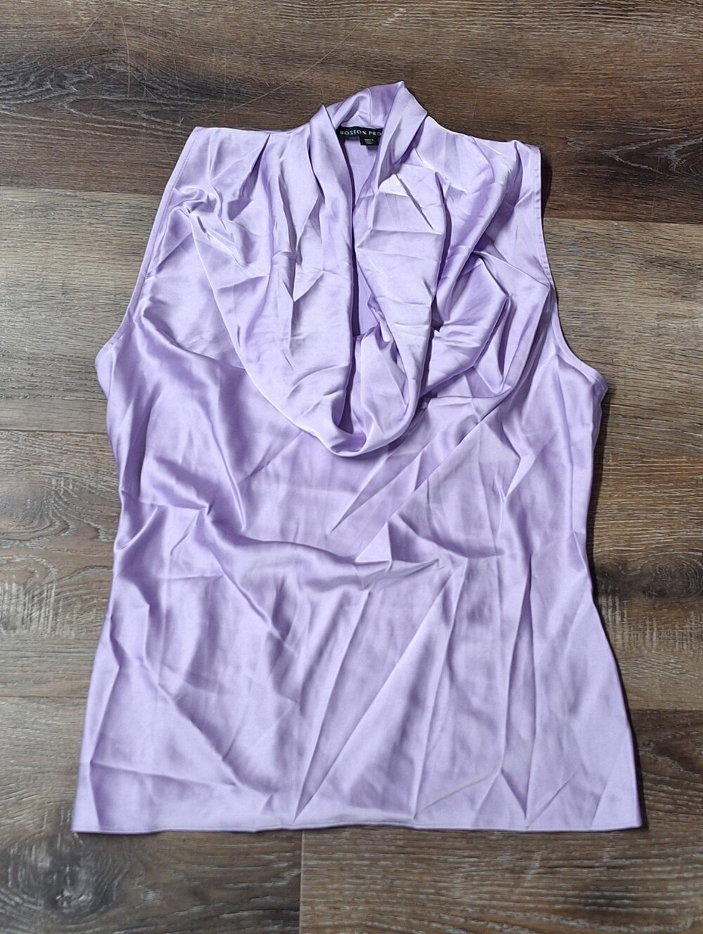 Boston Proper Marilyn Cowl-Neck Charmeuse Blouse, Small, Style#2BK4577 - Picture 10 of 13